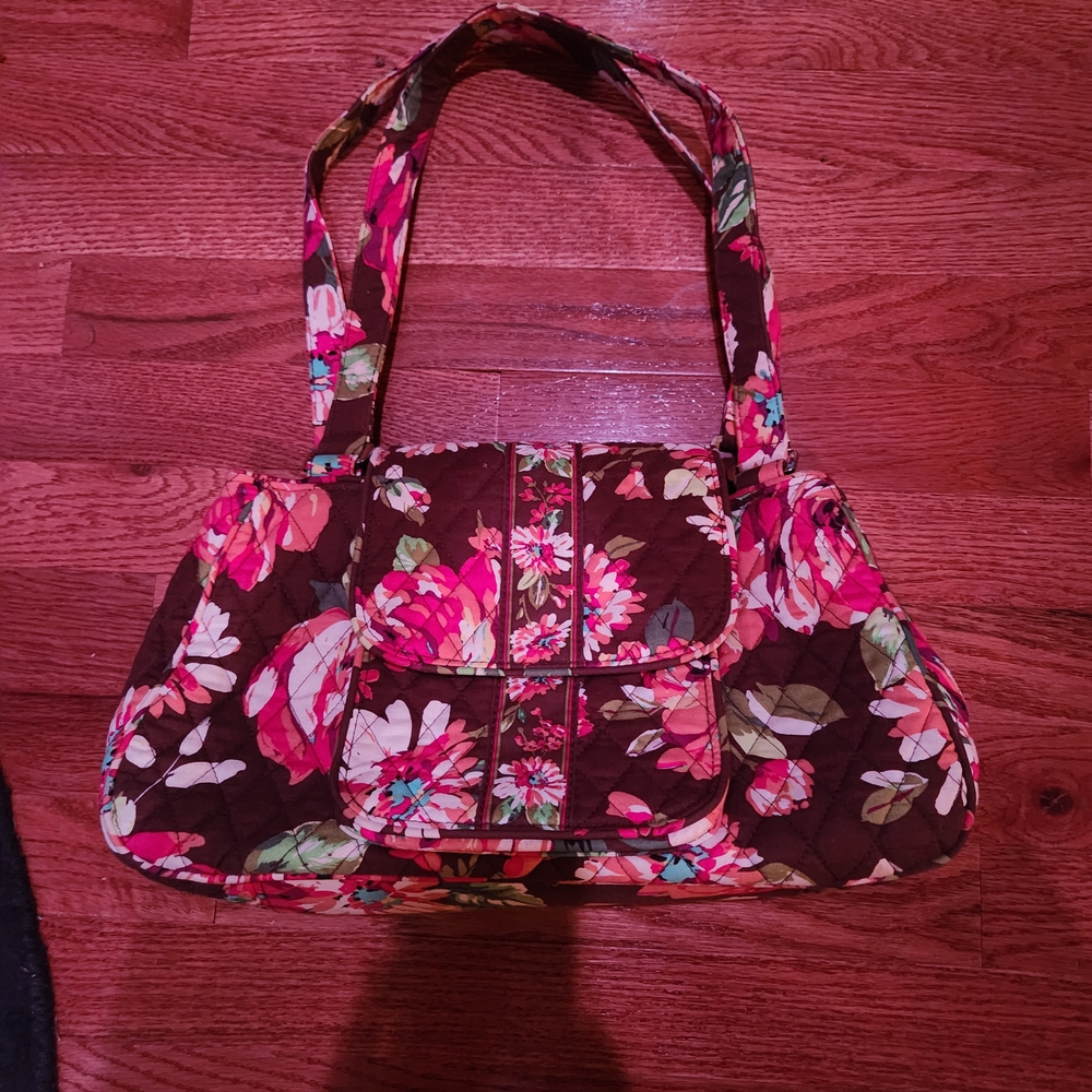 Vera Bradley Brown Floral Shoulder Bag